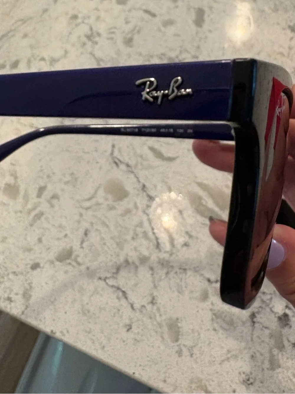 Ray-Ban Black Frame with Dark Purple Arms Sunglasses